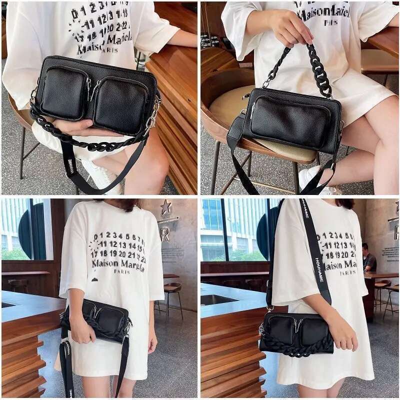 Shoulder For Women Designer Handbag Fashion Solid Color Crossbody PU Leather Female 2024 Concise Messenger Bag