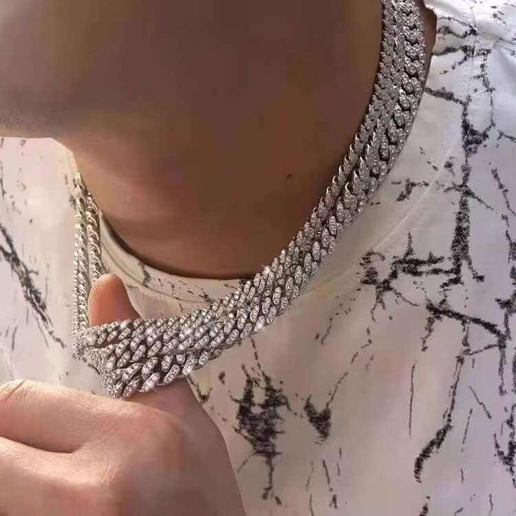Moissanite Necklace Bracelet 6mm 10mm S925 Silver Gold Plated High Quality Hip Hop Style Iced Out Moissanite Diamond Cuban Chain