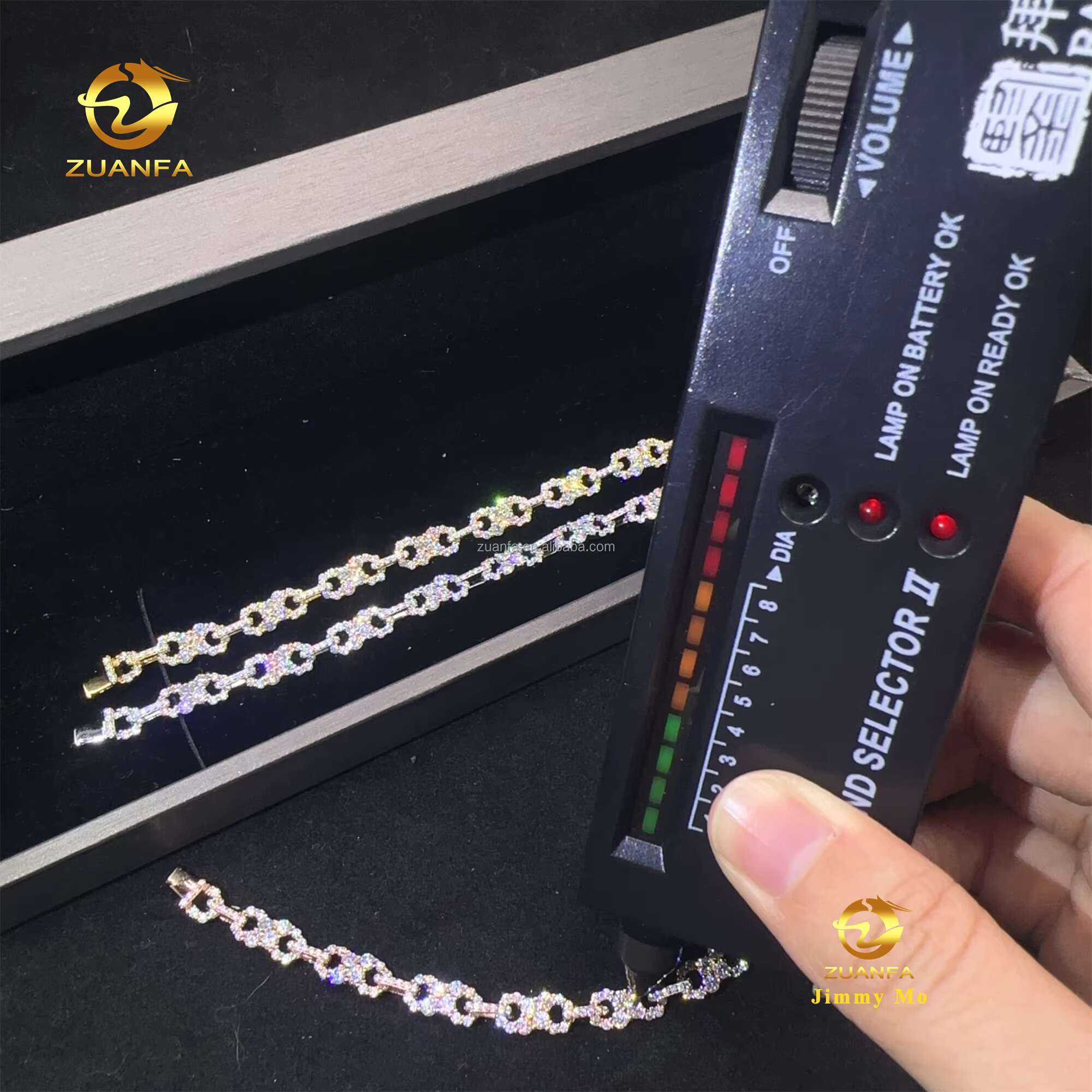 Wholesale Price New Arrivals Bulk Stock S925 Silver Iced Out Hip Hop Fire Jewelry VVS Moissanite Diamond Infinity Bracelet