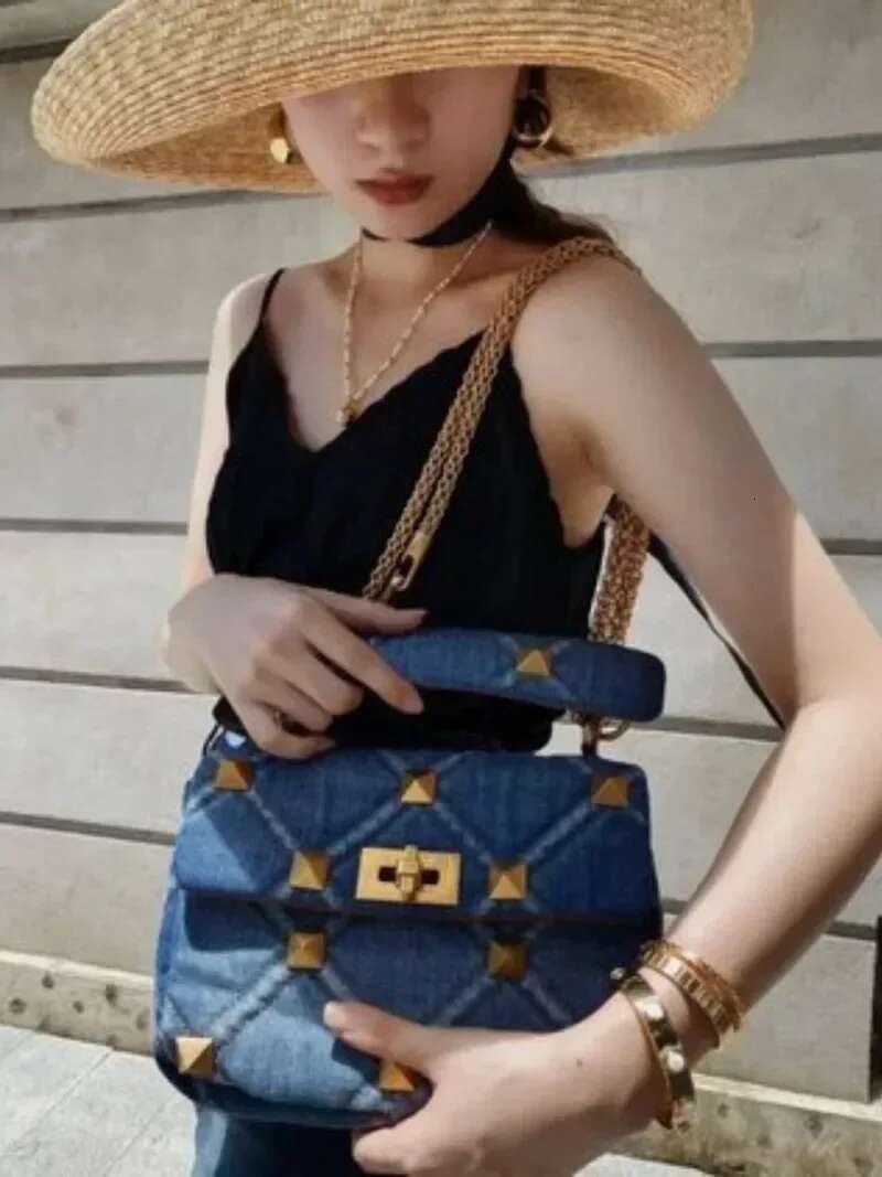 New Denim Rivet Bag Designer Handbag Crossbody Bags For Women Purses And Handbags