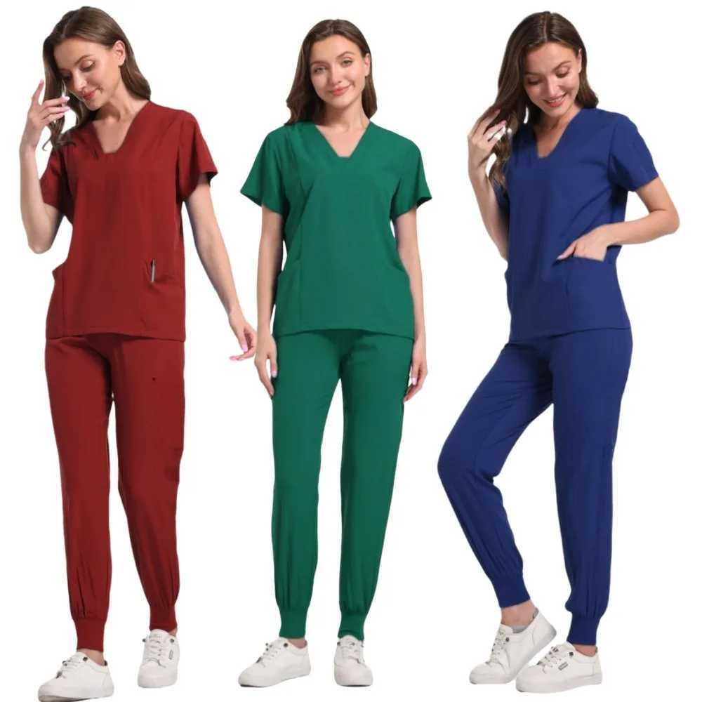 Nurse Uniform Scrubs Sets Women Blouse Medicale Femme Nursing Pants Suits Medical Accessories Healthcare Beauty Sns Work Wear X250410