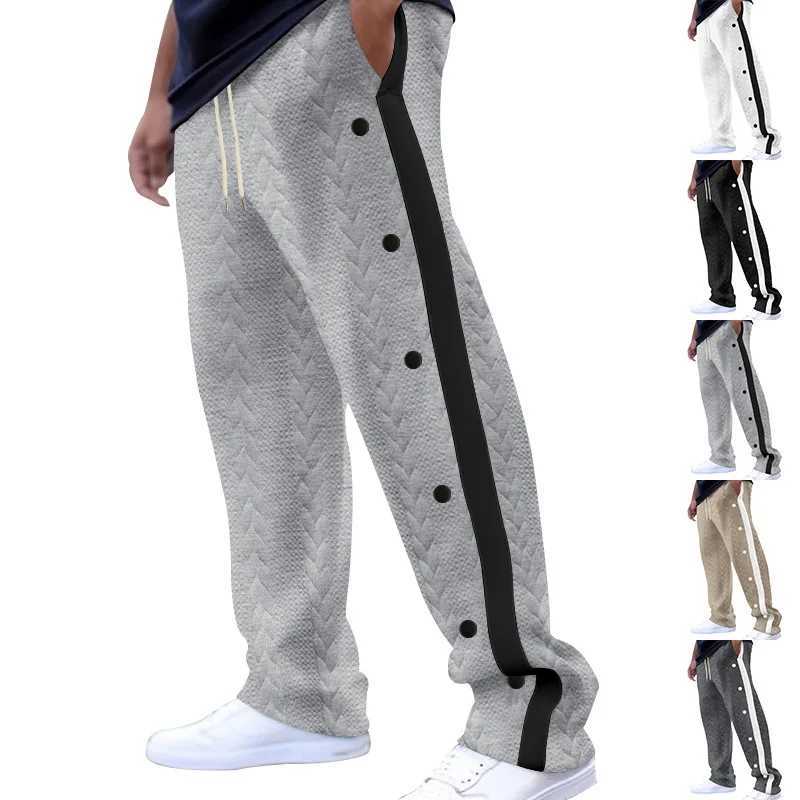 2024 Spring/Summer New Mens Trouser Texture Jacquard Single Chest Side Striped Loose Large Casual Pants Sports PantsXJ250410