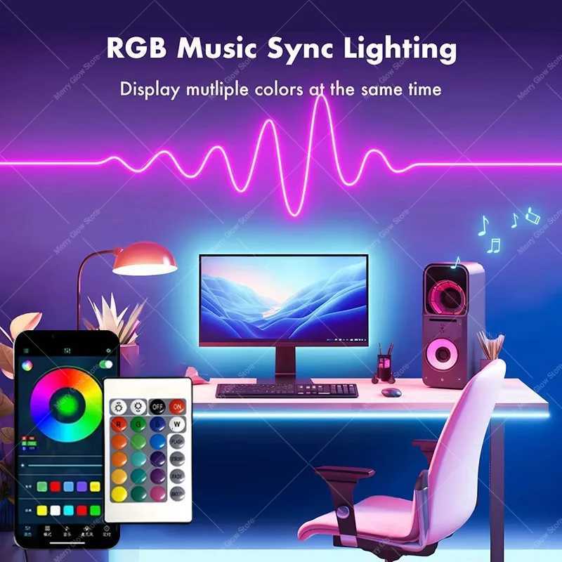 Christmas 15M LED Neon Strip Light Waterproof Flexible Ribbon Tape Lights Bluetooth Remote Control For DIY Neon Deocoration Lighting Y251111