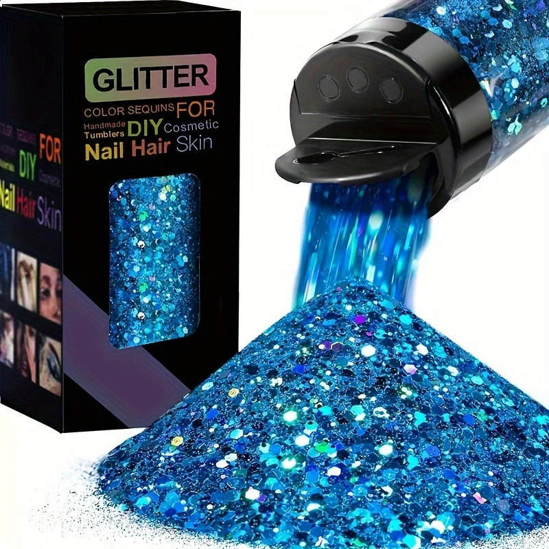 Holographic Chunky Glitter Sequins 50g Mixed Size Laser Sparkle Flakes For DIY Nail Hair SkinMusic Festival 250410