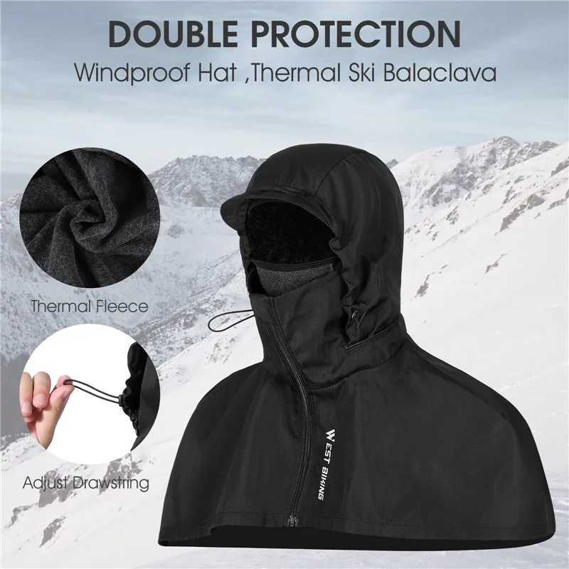 WEST BIKING Balaclava Windproof Caps Winter Breathable Mask Thermal Sport Gear MTB Road Bike Headwear Skiing Cold-proof Hat S251110