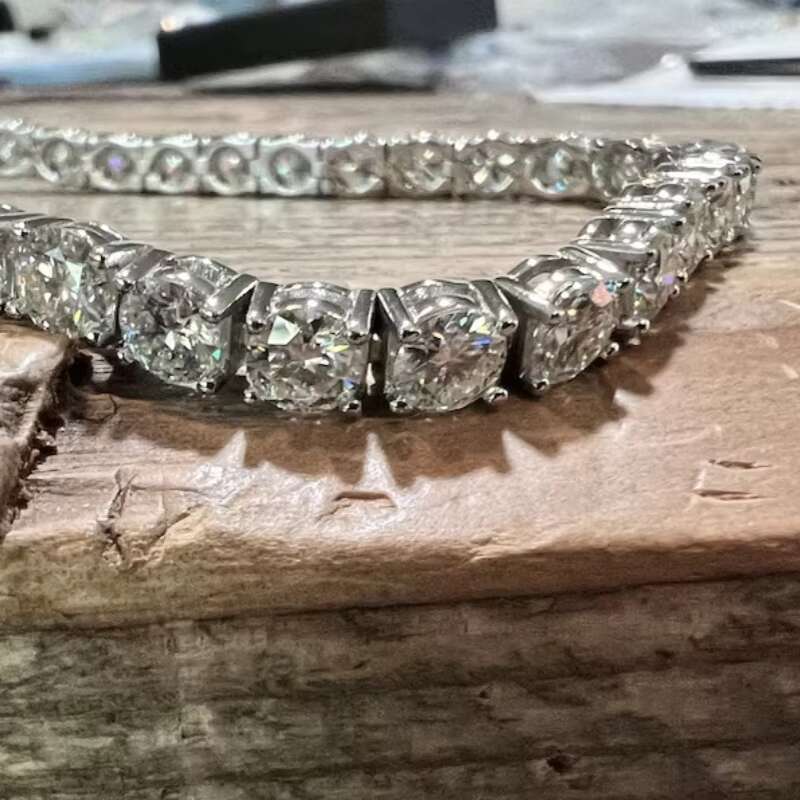 VVS Moissanite Iced Out Hiphop 3mm Tennis Bracelets Chains 925 Sterling Silver Bling Tennis Chain