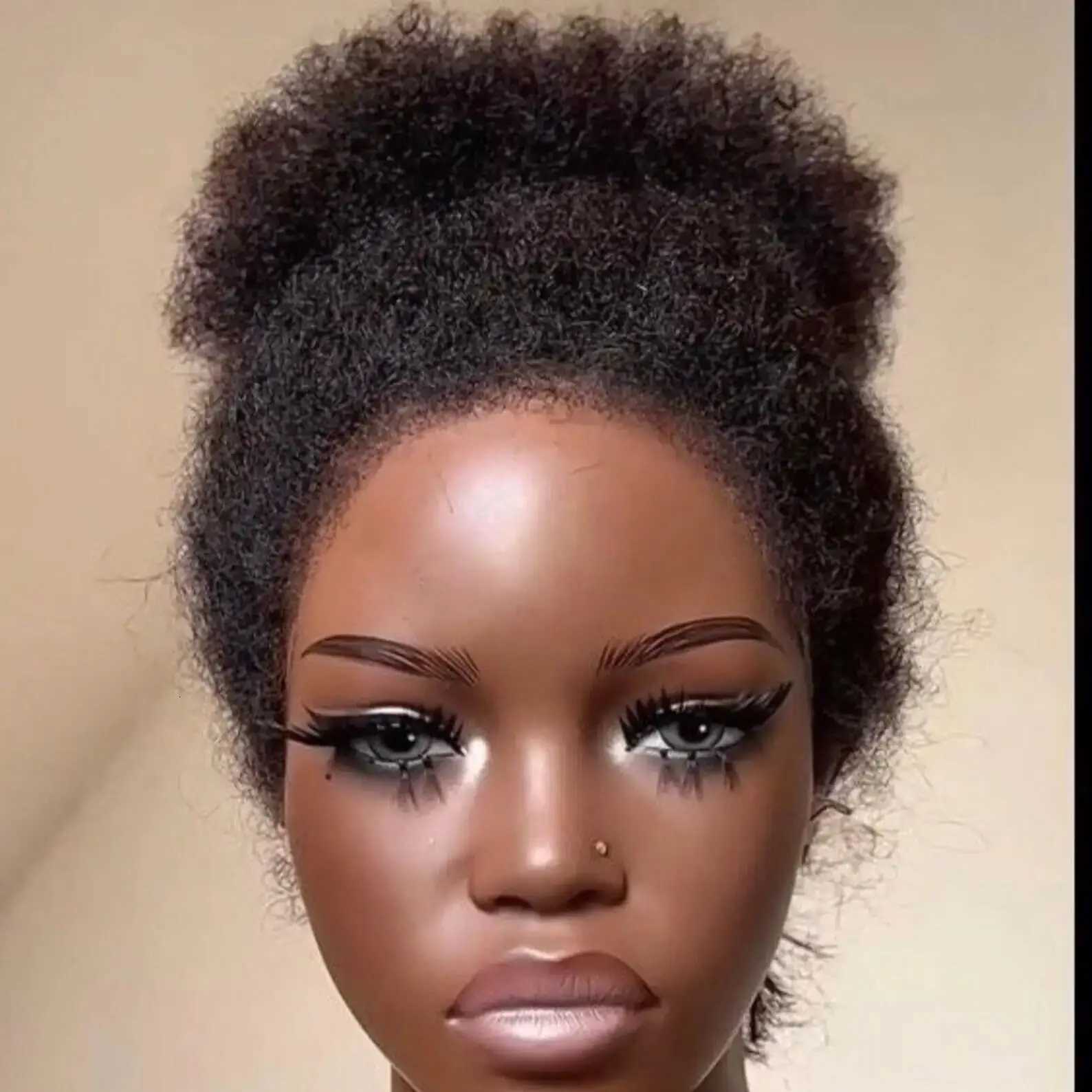 26Inch Soft Long Glueless Natural Black Kinky Straight Lace Front Wig For Women With Baby Hair Synthetic Preplucked DailyT251111