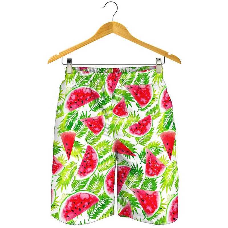 Aloha Tropical Watermelon 3D Printed Beach Shorts Mens Summer Cartoon Fruit Pattern Swimming Dry Quick Drying Surfboard ShortsW250410