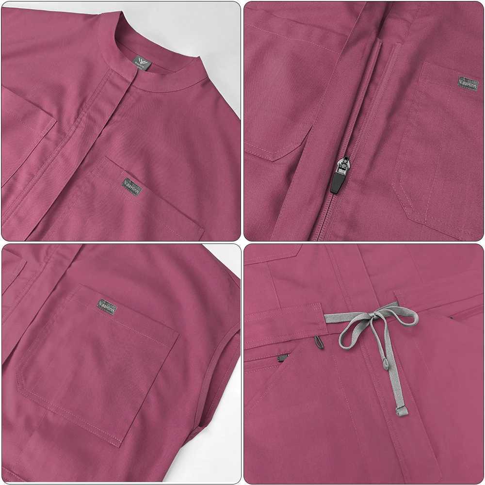 High quality design zipper collar covering nurse frosted jumpsuit medical uniform healthcare center workwear dental veterinary kit X250410