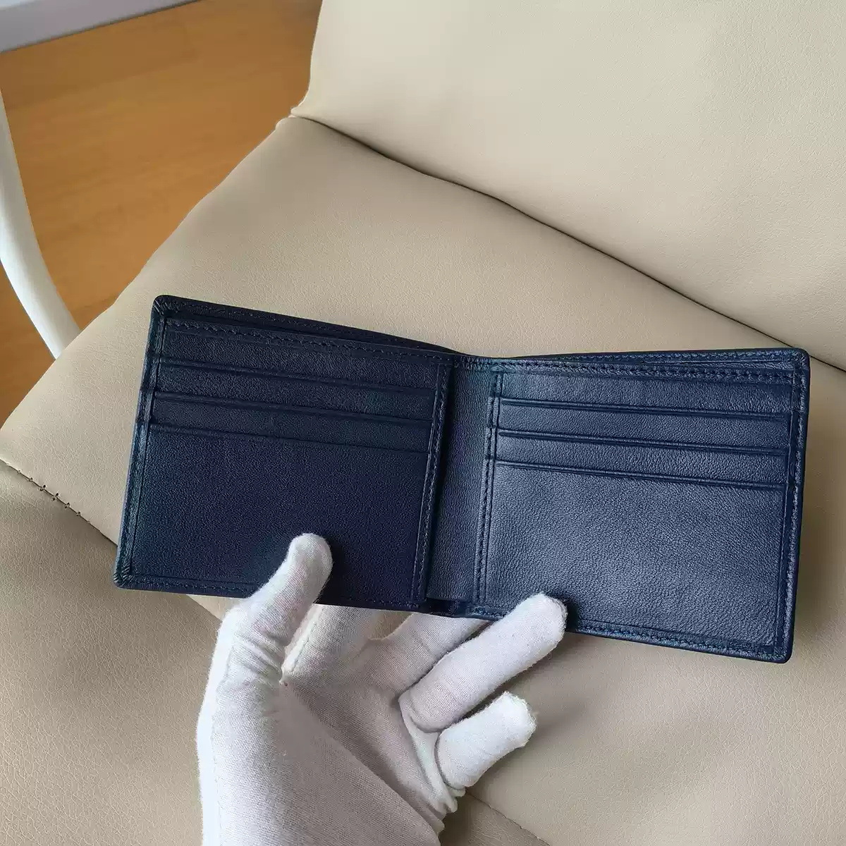 2025 Genuine leather hand-woven wallet multi-card slot card holder card case one-inch photo integrated bag short style