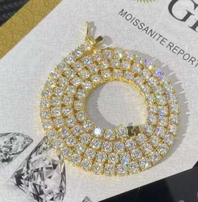 Jewelry Hip Hop 925 Sterling Silver Bracelet Iced Out Tennis Chain Bracelet for Men Women VVS Moissanite Diamond Bracelet