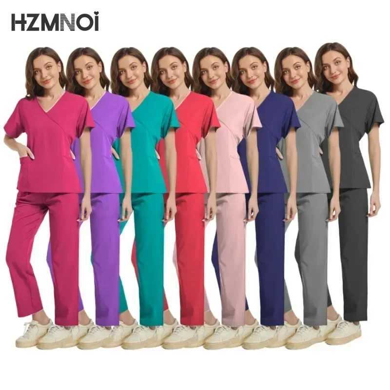 Doctors and Nurses Female Scrub Surgical Uniform Stretch Scrub Sets for Women Medical Nursing Scrubs Uniforms Sets X250410