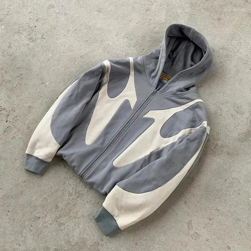 Mens Hoodies 2025 UK Drill NL25H The Fuse Hoodie American Retro Geometric Splicing Casual Couple Zipper Sports Fashion Street
