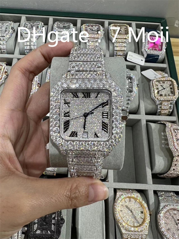 designer luxury mens moissanite watch women watches men iced out watch diamond montre mossanite watch Montre de luxe moissanite watch ili6