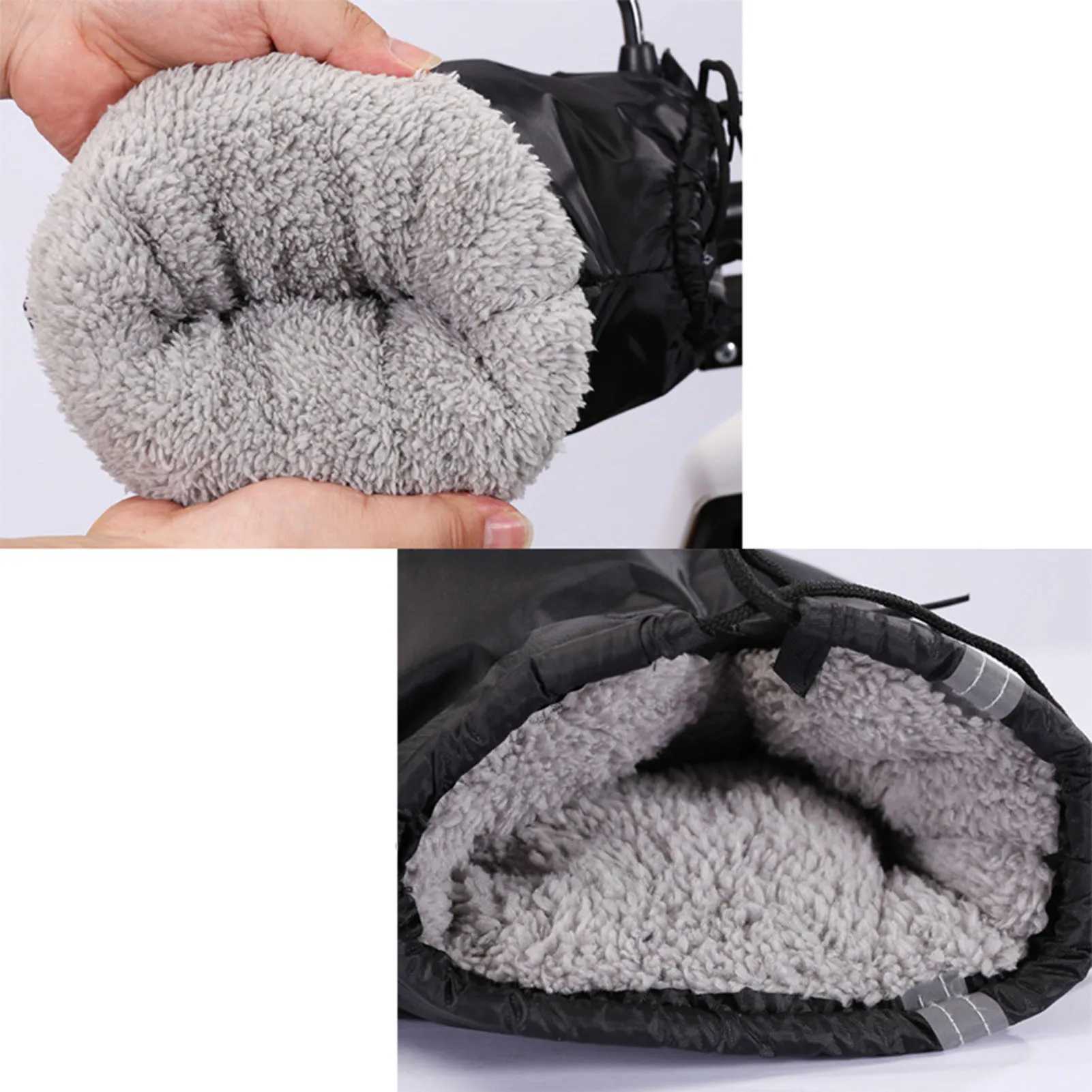 Motorcycle Handlebar Gloves with Reflective Strip Windproof Thermal Handle Bar Cover for ATV/Snowmobile/Scooter S25118