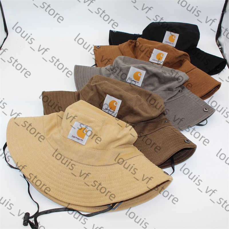 Washed and Ground Cotton Cloth Solid Color Big Brimmed Fisherman Hat Windproof Outdoor Mens Womens Hats Trendy Sun H250411