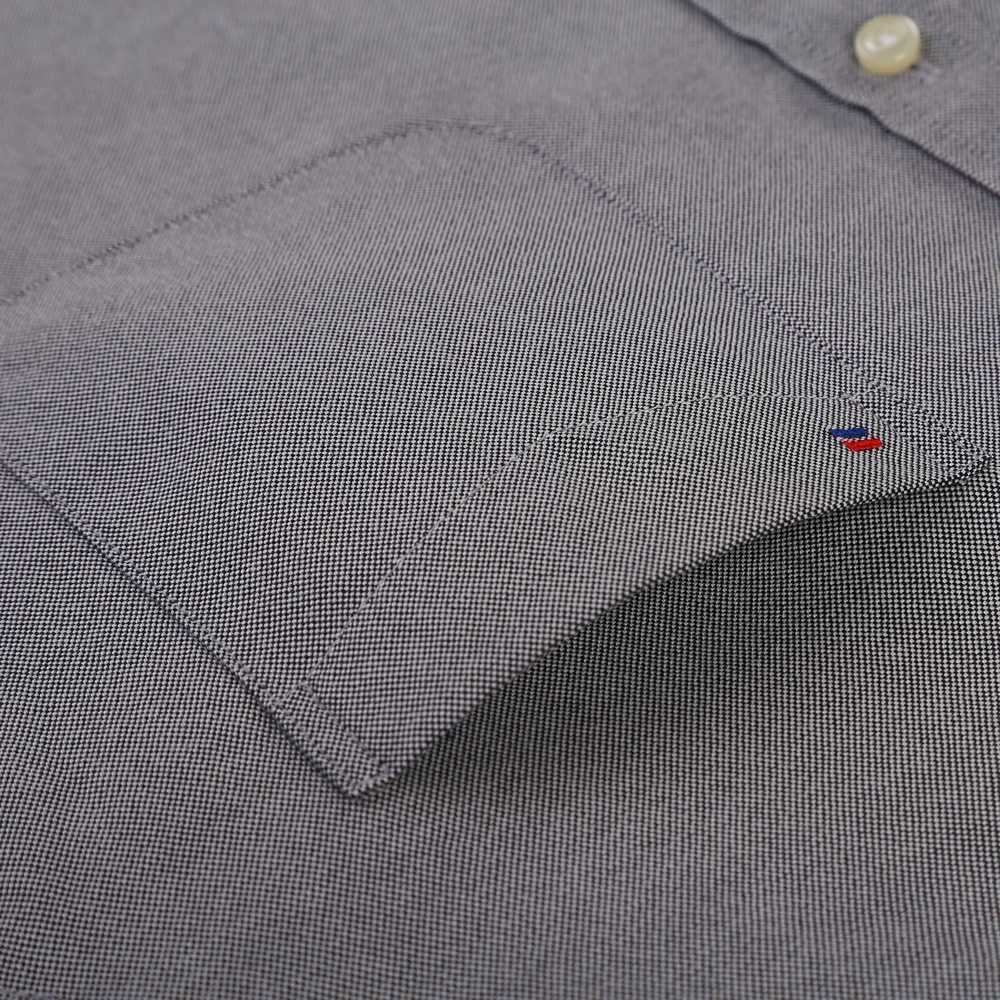 Mens Fashion Long Sleeve Oxford Work Shirt Single Patch Pocket Simple Design Embroidered Regular-fit Casual Button-down Shirts K251110