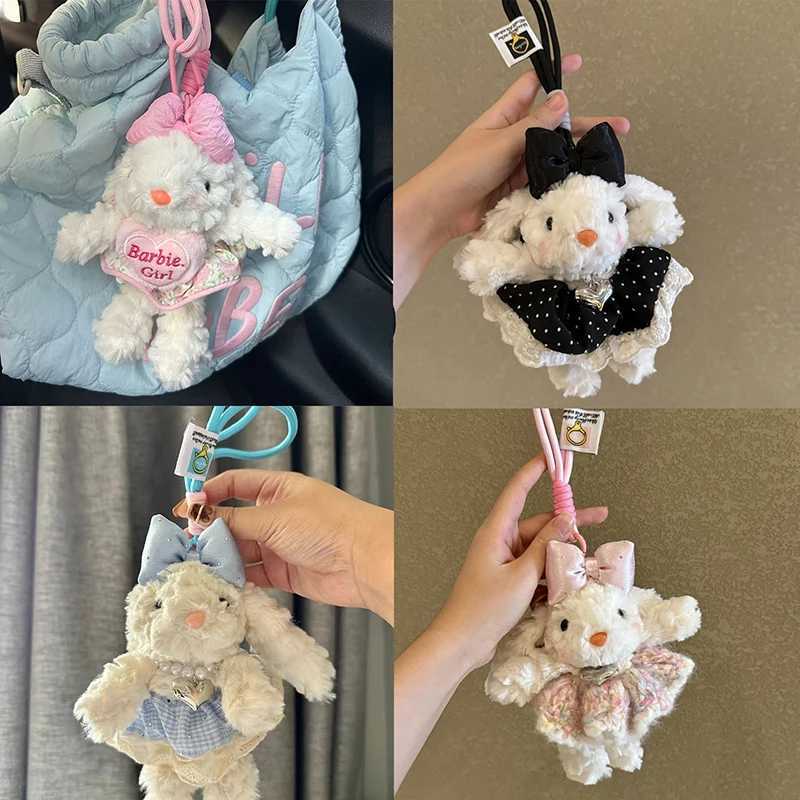 Rabbit plush toy keychain cartoon rabbit soft filled doll pendant car keyring backpack decoration childrens gift W250411