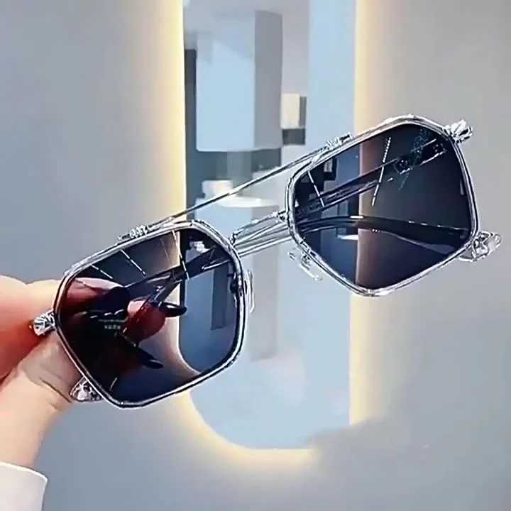 Fashion metal frame sunglasses casual driving glasses fishing business glasses outdoor glasses UV400 sunglassesT250411
