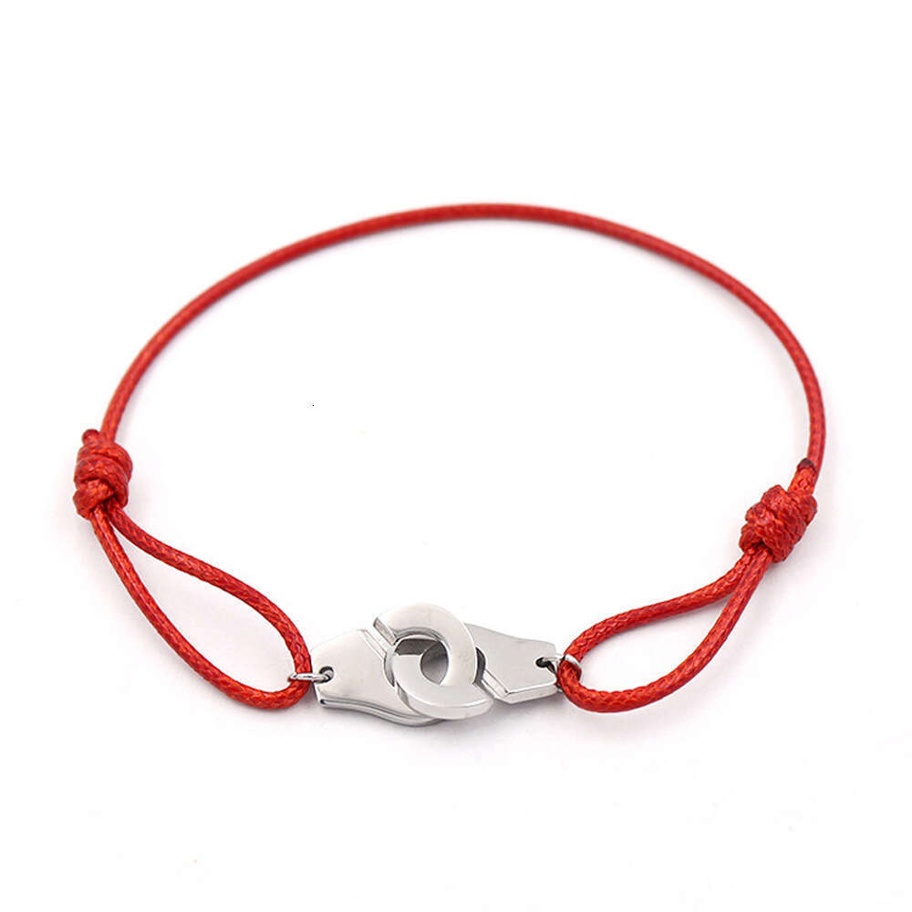 Classic handmade woven titanium steel handcuffs, couple leather bracelets, multiple color matching accessories in Yiwu