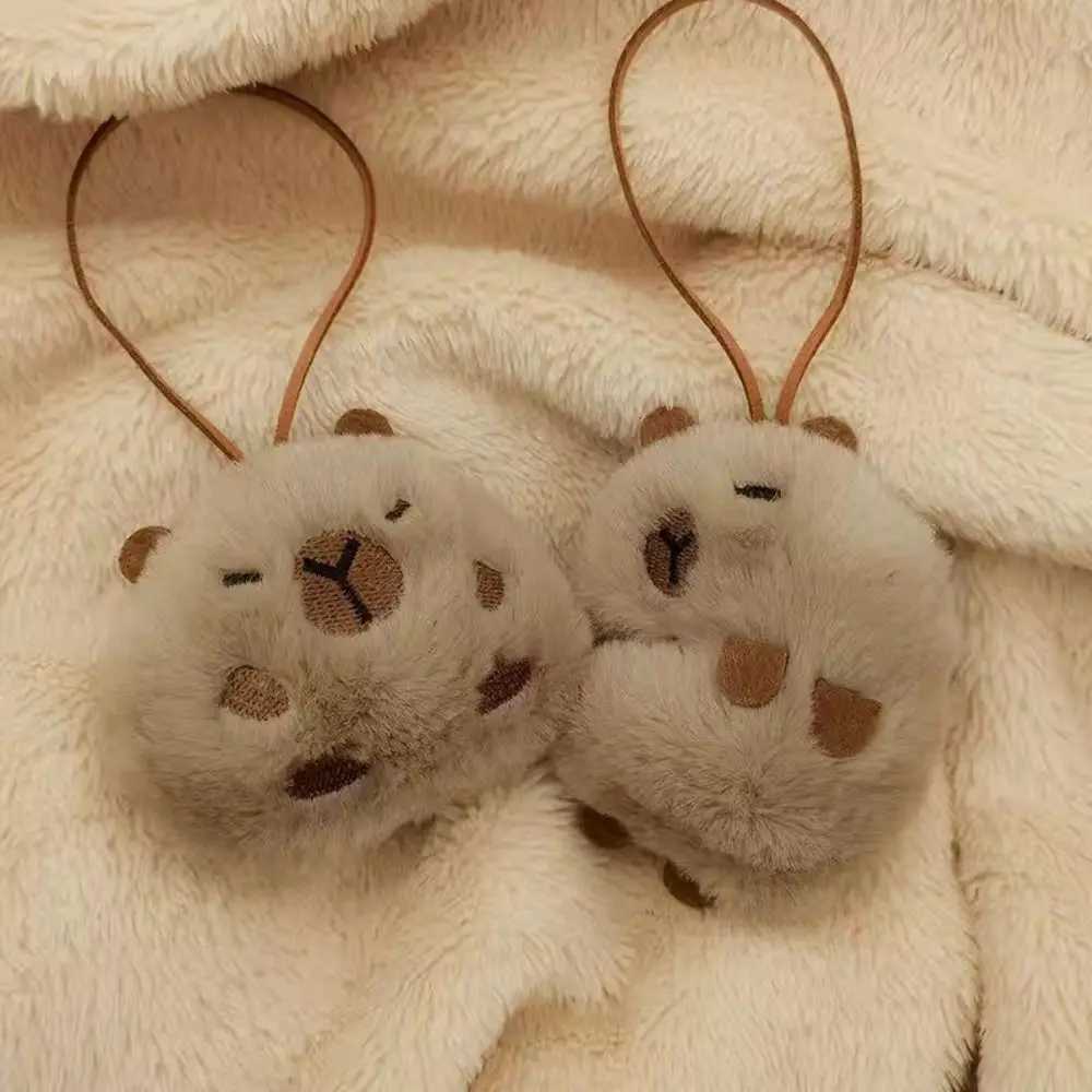 Cute cartoon Capybara plush keychain soft plush filling bag name tag toy Guinea pig pendant for children W250411