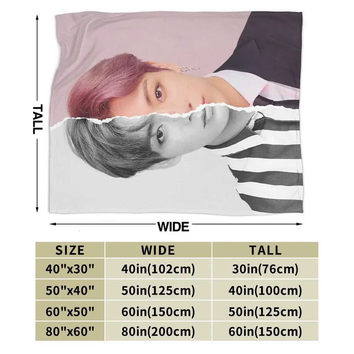 Jungkook Blankets Soft Warm Flannel Throw Blanket Plush for Bed Living room Picnic Travel Home Sofa C251111