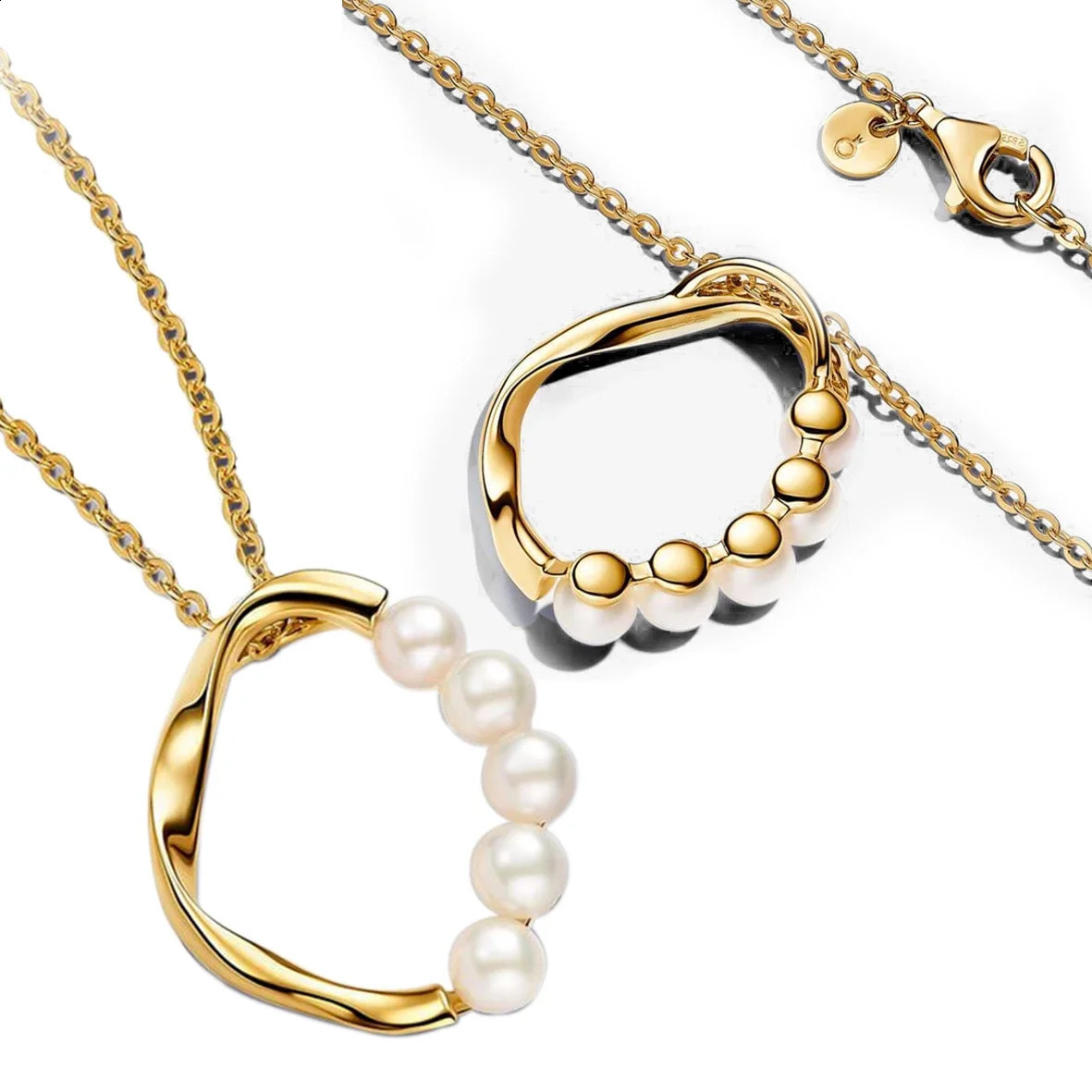 Original sterling silver 925 freshwater cultural pearl opening ring set necklace ring earring female gift 250409