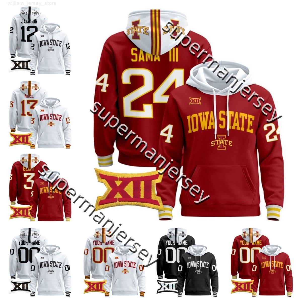 2025 Iowa State Cyclones Football Jersey hoodie men youth women Rocco Becht Abu Sama III Jaylin Noel Seneca Wallace Troy Davis