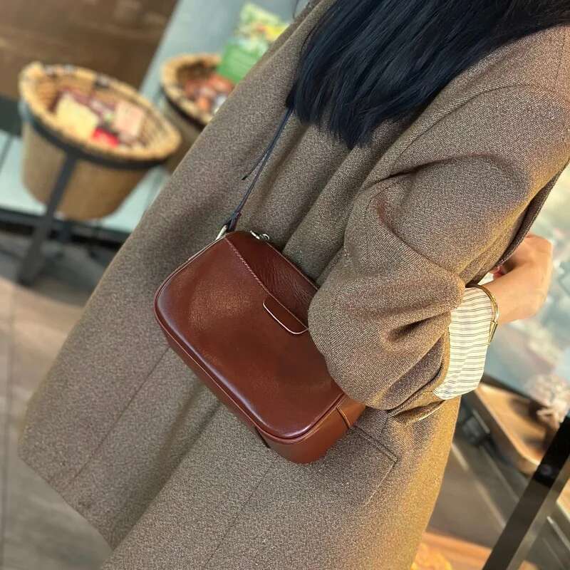 Real Cow Leather Ladies Crossbody 2023 New Women's High Quality Handbag Small Commuter Shoulder Bag Easy To Match