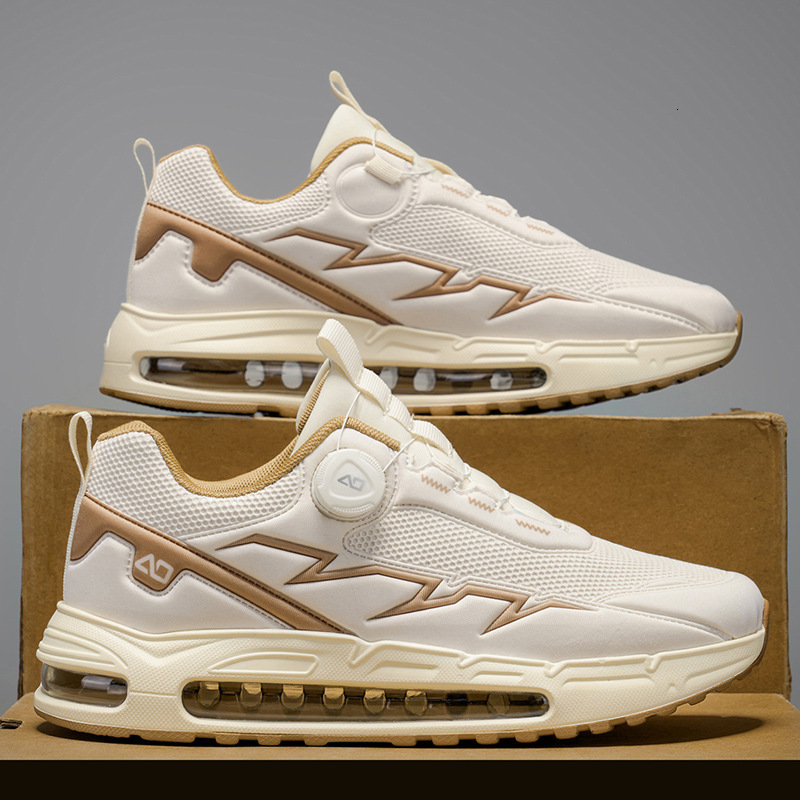 Free Shipping 2025 New Air Cushion Running Shoes Fashion Designer Sneakers High Quality Plus Size Breathable Mesh Rotating buckle Sport Shoes for Men