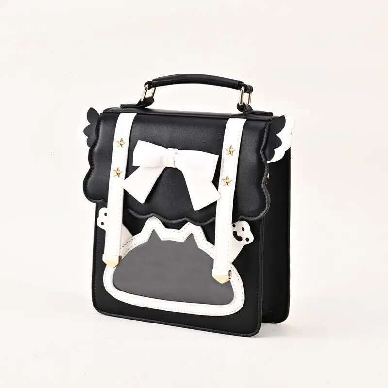 Women's Bags Student Shoulder Uniform Ita Transparent 3way Portable Lolita Messenger Bag Soft Girl Bow Backpack Japanese Jk College Bags