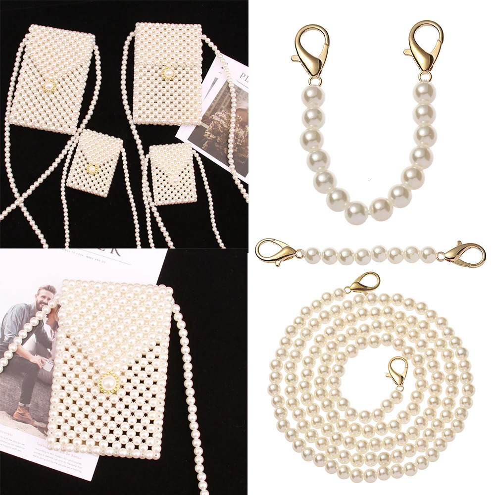 Fashion Pearl Belt Accessories DIY purse Replacement Pearl Strap Long Beaded Chain Bags Handbag Handles 251110