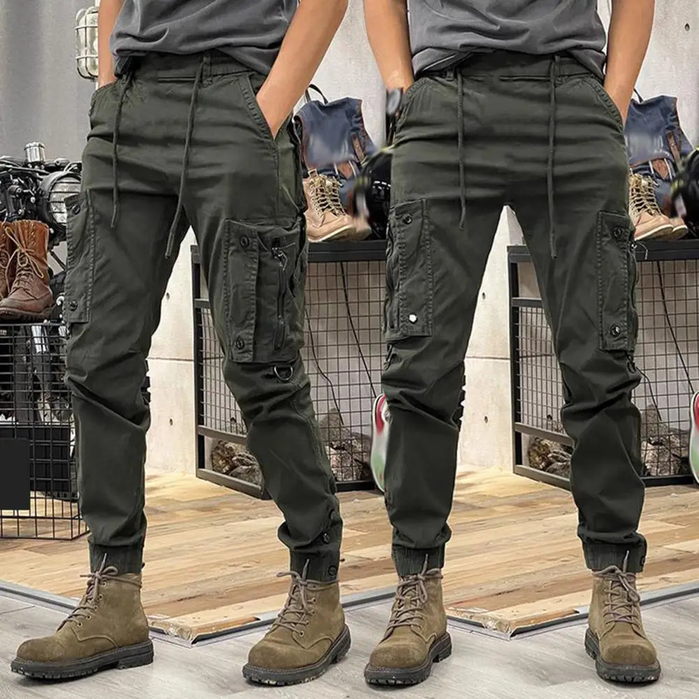 Cargo Pants for Mens Elastic Casual Trousers Zipper Multi-Pocket Joggers 251110