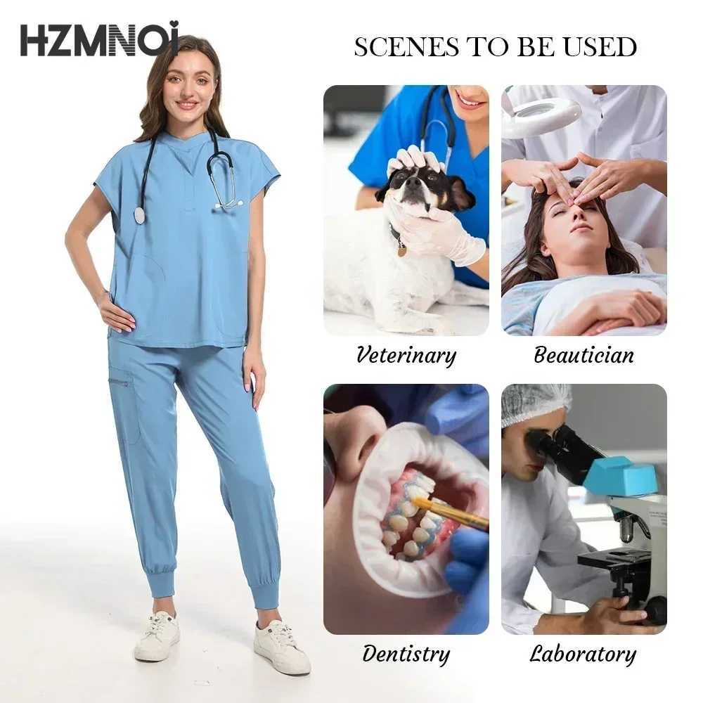 High Quty Unisex Nurse Uniform Men Scrubs Set Beauty Uniform Women Hospital Surgical Suits Dental Clinic Pet Shop Workwear X250410