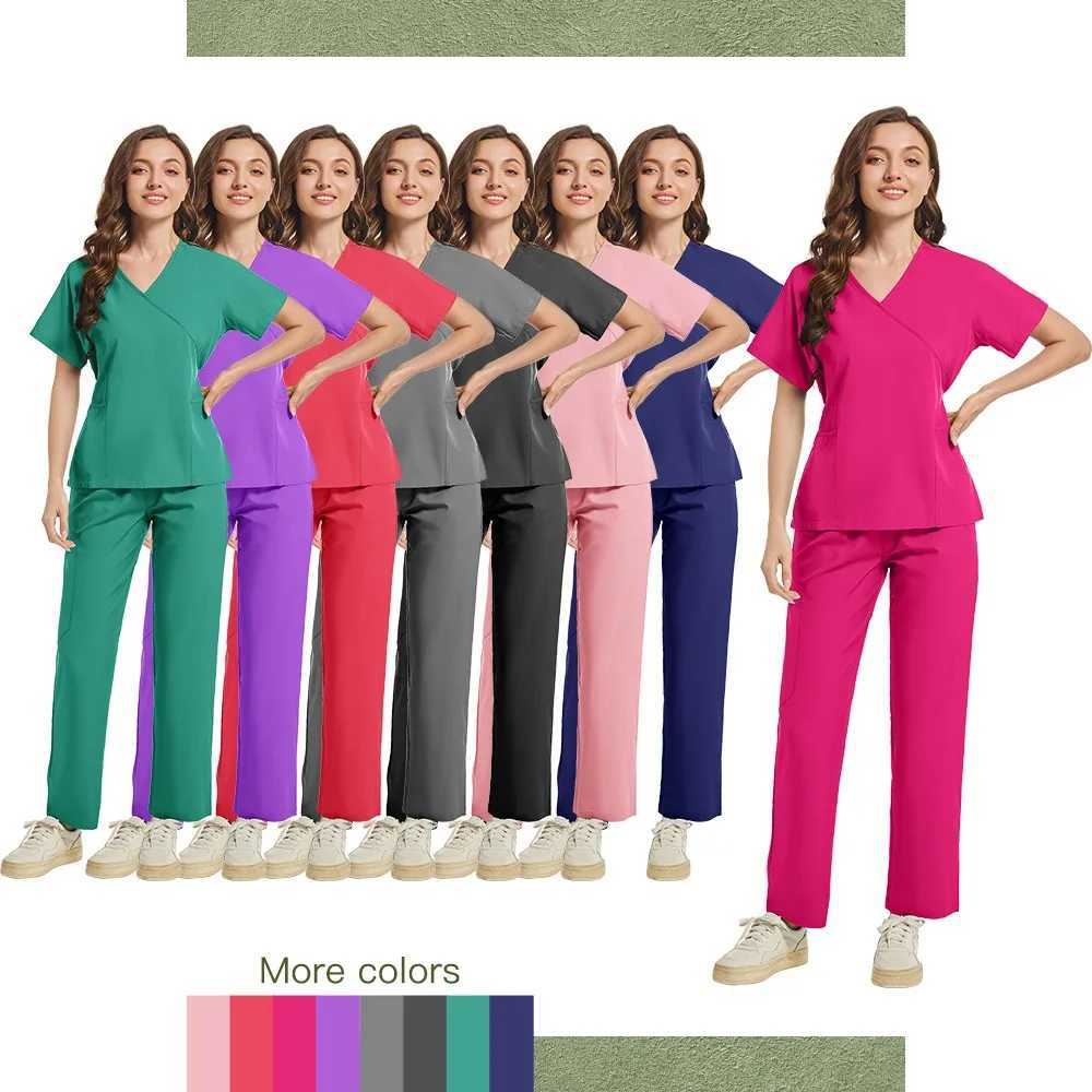 Nurse Scrubs New Fashion Medical Scrub Soft Breathable Jogger Pants Set Surgical Uniforms Woman Nursing Clinical Doctor Workwear X250410