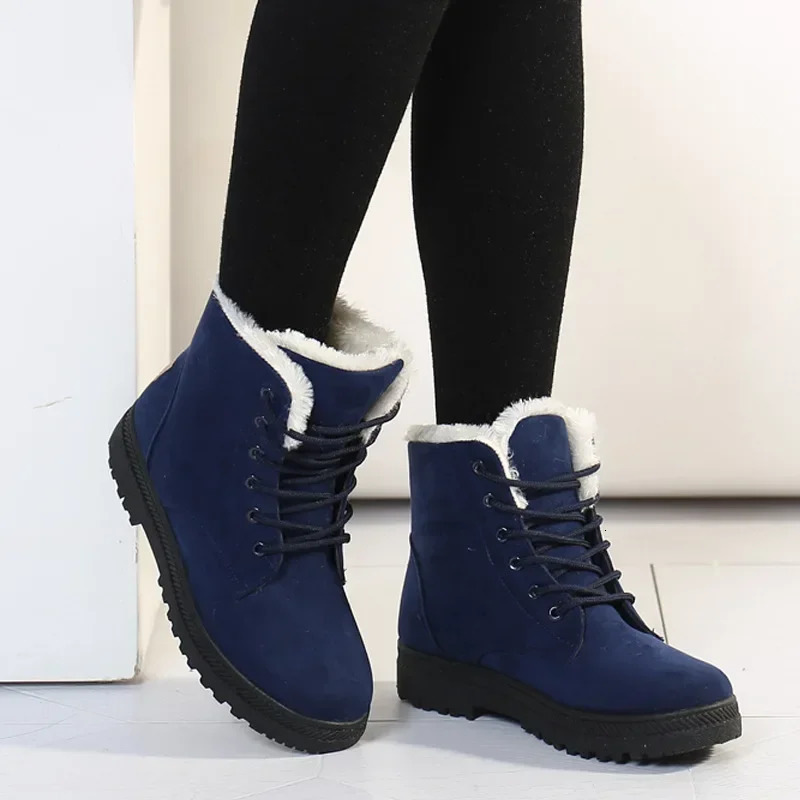 Womens Boots Winter Boots With Fur Low Heels Snow Boots Ankle Bota Feminina Platform Booties For Women Winter Shoes Heeled 251110