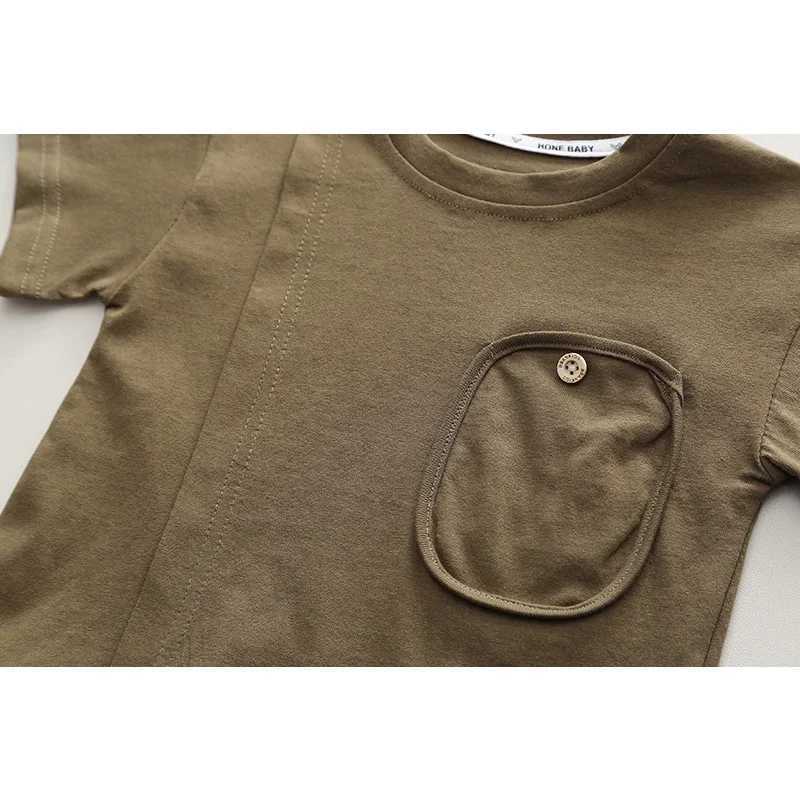 2PCS T-shirt Set Baby Summer Fashion Casual Boys and Girls T-shirt Striped Shirt Set Childrens ClothingXJ250410