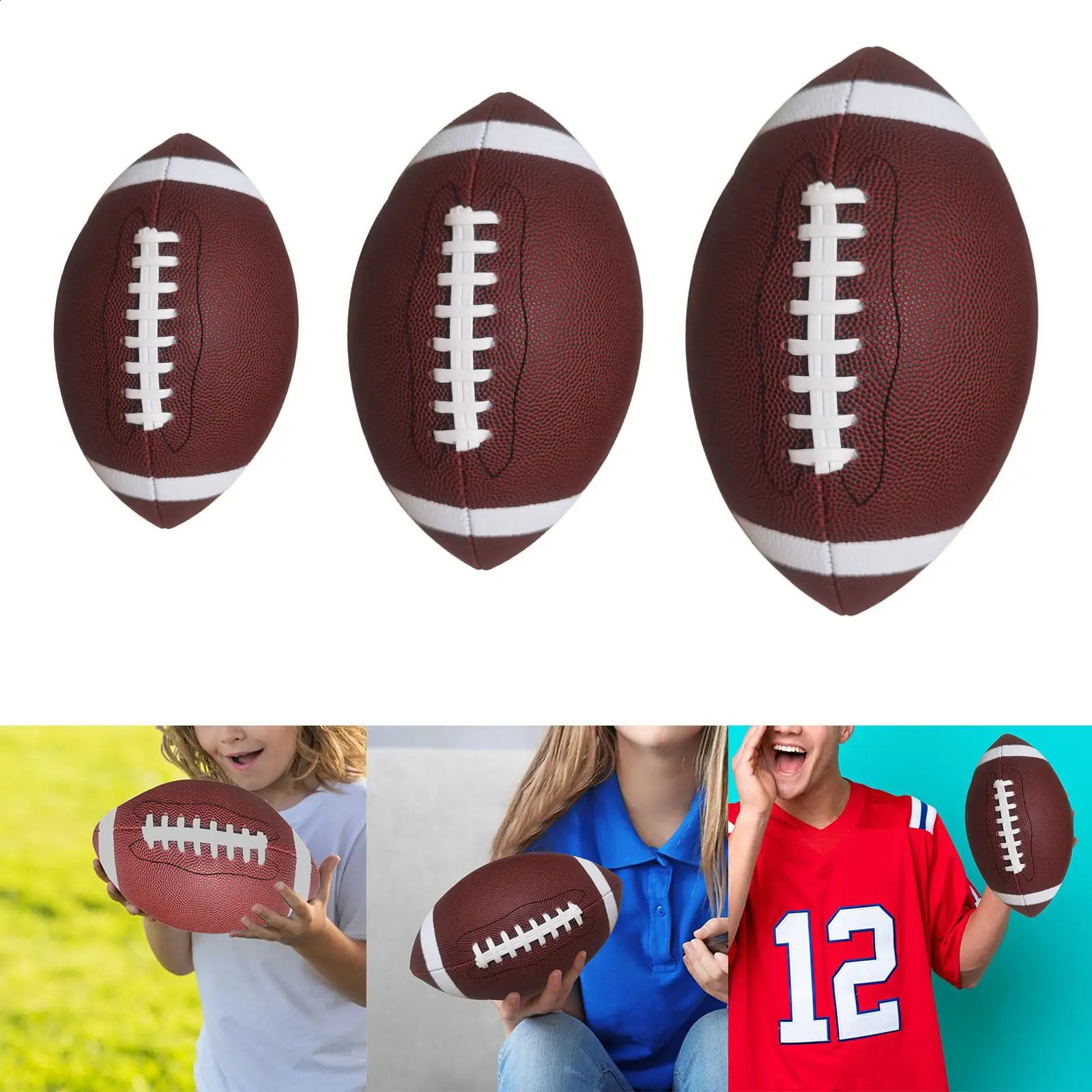 American Football Official Football Versatile Lightweight Equipment Rugby Ball Competition Ball for Outdoor Indoor Sports 250410