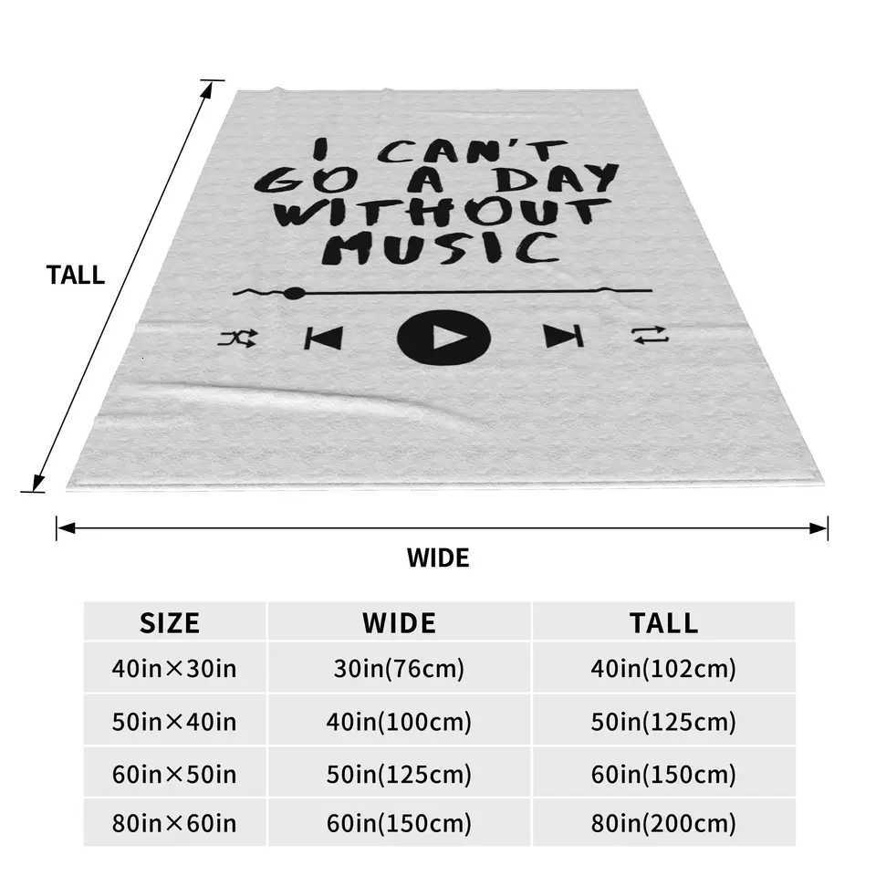 I Cant Go a Day Without Music Lover Quote Blankets Fleece Throw Blanket for Couch Bedding Office Throws Bedspread Quilt C251111