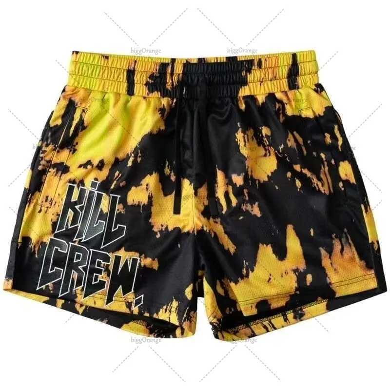New American Street Personalized Y2K Harajuku Beach Pants Breathable Sweat Ice Silk Shorts Gothpunk Fashion Casual Clothing MenW250410