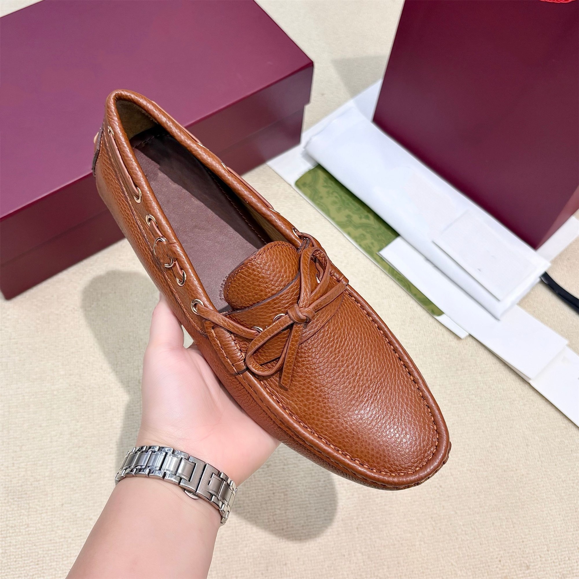 9MODEL 2023 Genuine Leather luxurious Mens Moccasins Shoes Designer Men Loafers Handmade Formal Slip on Male Boat Dress Shoes des chaussures11