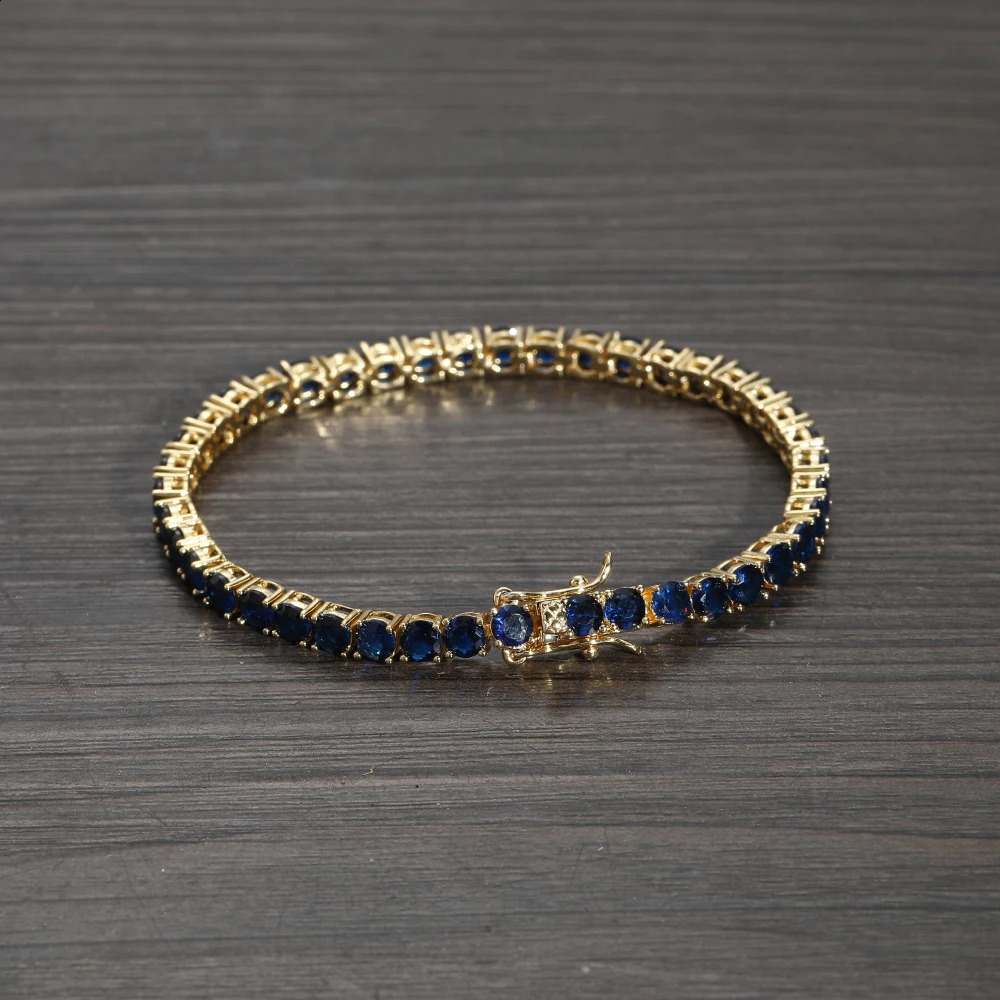 Hip Hop Iced Out Zircon tennis bracelet 4mm 7inch 8inch Brass Bracelet Jewelry BB206 250408