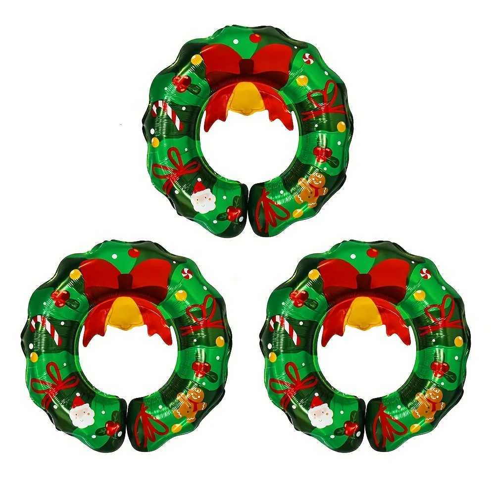 Christmas 3pcs New Christmas Themed Balloons Christmas Small Bell Wreath Santan Snowman Creative Design Styling Party Decoration Balloons Y251111