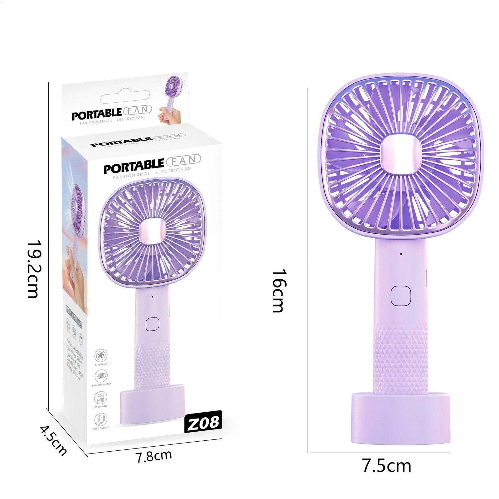 Cross border USB Small Fan Handheld Charging Mini Portable Fan Family Dormitory Small Fan 250409