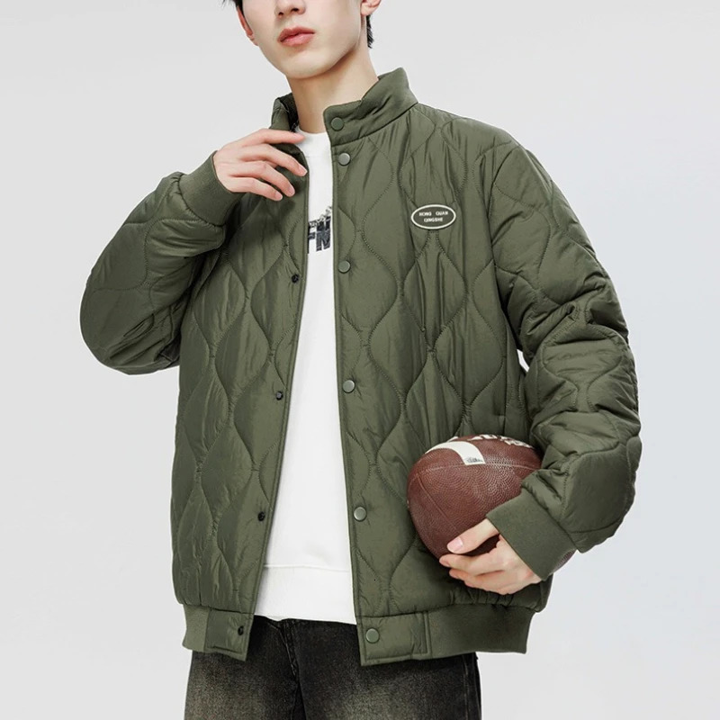 Streetwear Mens Thicken Puffer Jacket Korean Loose Warm Winter Cotton Padded Jackets Fashion Versatile Parka Coat Men Clothing 251106