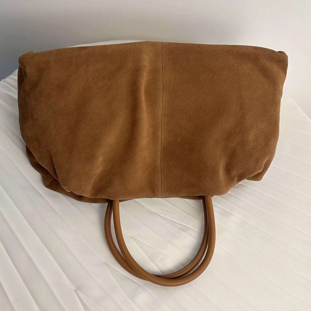 Motingsome Oversized 40Cm Women Tote 100% Natural Suede Leather Lady Handbag Daily Bags Bowg Purses Matte Cowhide Bag