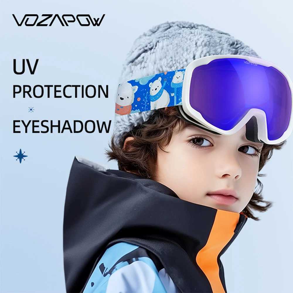 Vozapow Kids Ski GoggLEs Anti Fog DoubLE Layer Resistance Skiing Mask HD Snowboard Eyewear UV400 Children Snow Sunglasses K251110