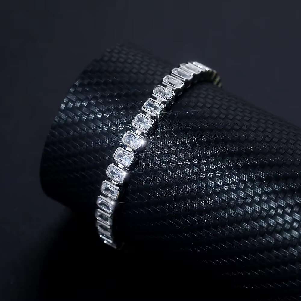 Custom fashion S925 Silver Men Women Hip Hop Bracelet VVS Diamond Tennis Link zirconia GRA moissanite Bracelet