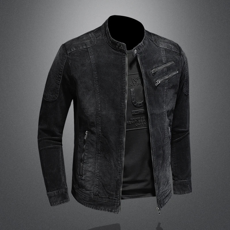 The main promotional activity for the explosive top spring and autumn mens fashion trend corduroy cool denim jacket 250401