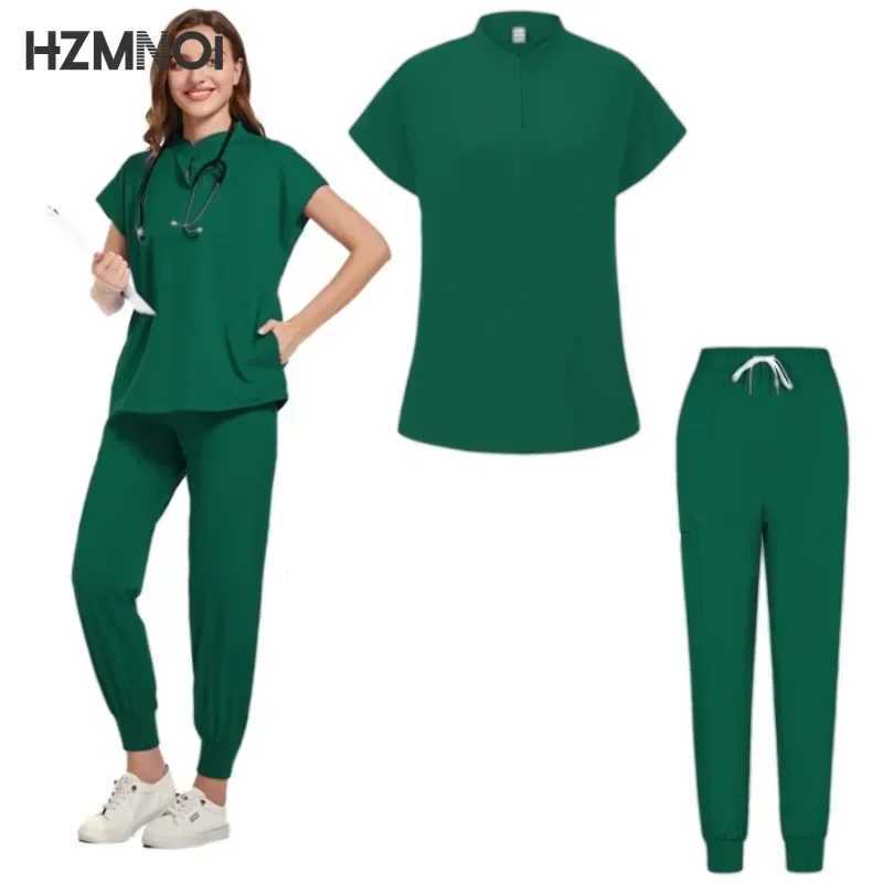 Multicolor Jogger Short Slve Lab Spa Mens High Quty Slim Fit Stretch Breathable Scrub Clothing Women Scrub Medical Uniform X250410